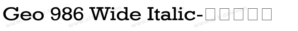 Geo 986 Wide Italic字体转换
